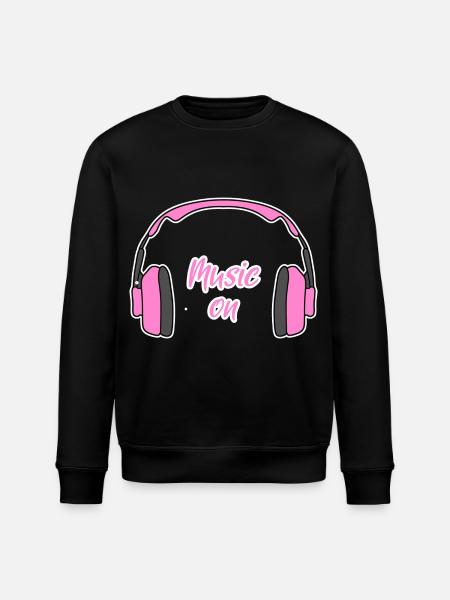 Music on Women's DJ Headphones pink - Stanley/Stella ROLLER Unisex Organic Sweatshirt - black