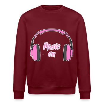 Music on Frauen DJ Kopfhörer pink - Stanley/Stella Unisex Bio-Sweatshirt ROLLER - Burgunderrot - Vorne - Nik (191cm)