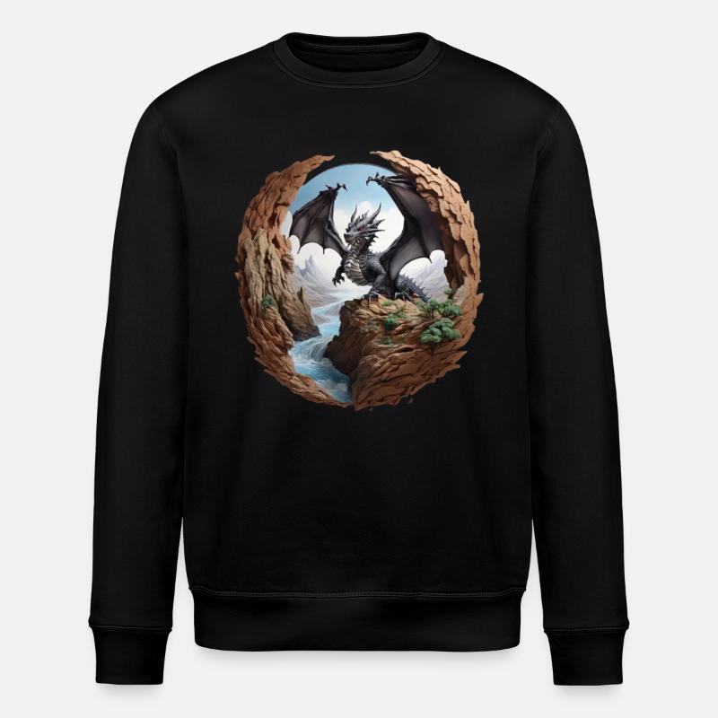 Drache - Stanley/Stella Unisex Bio-Sweatshirt ROLLER - Schwarz