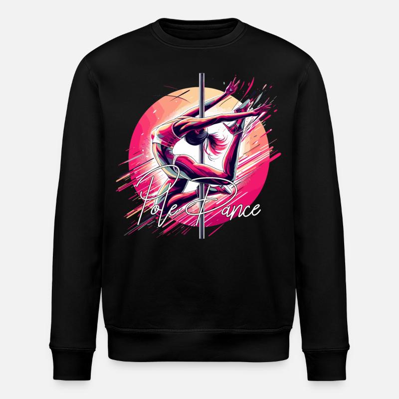 Pole Dance Dynamics pink gift - Stanley/Stella ROLLER Unisex Organic Sweatshirt - black