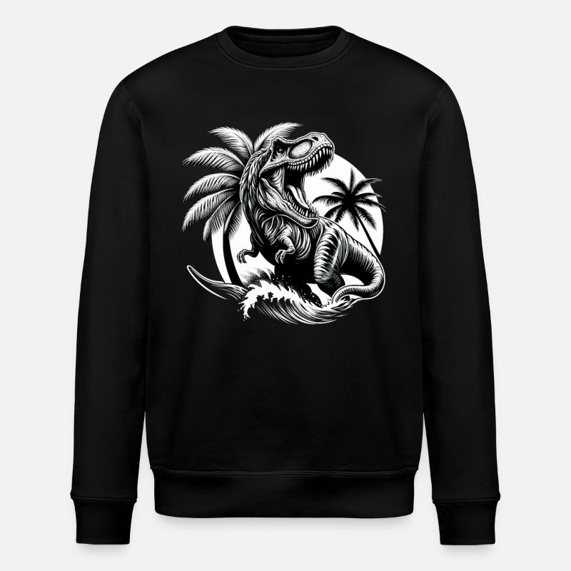 Brüllender T-Rex Dinosaurier Geschenk - Stanley/Stella Unisex Bio-Sweatshirt ROLLER - Schwarz