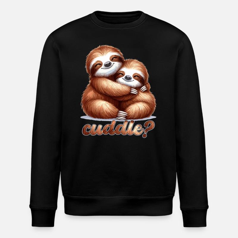 Sloths Sloth Snuggle Gift - Stanley/Stella ROLLER Unisex Organic Sweatshirt - black