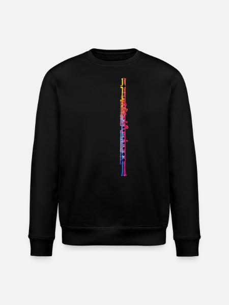 Transverse flute - Stanley/Stella ROLLER Unisex Organic Sweatshirt - black