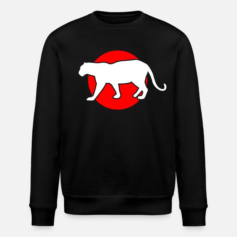 Großkatze Berglöwe - Stanley/Stella Unisex Bio-Sweatshirt ROLLER - Schwarz