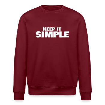 Restez simple en disant - Sweat bio ROLLER Stanley/Stella Unisexe - bordeaux - Devant - Nik (191cm)