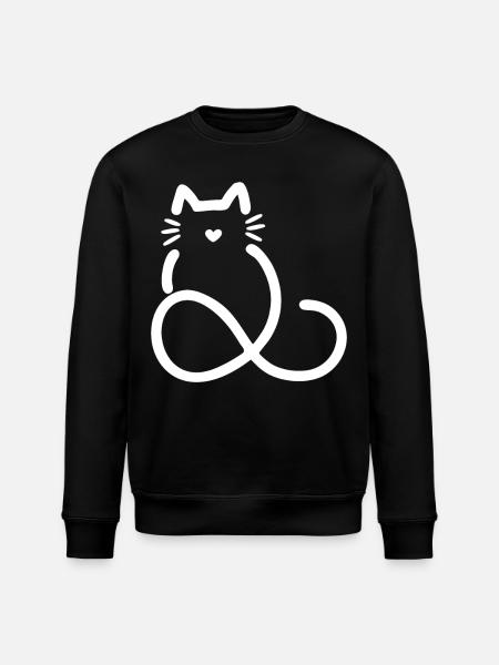 infinite love heart shape cat - Stanley/Stella ROLLER Unisex Organic Sweatshirt - black