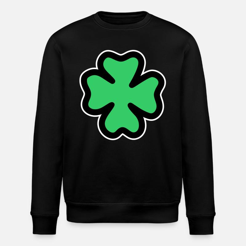 vierblättriges Kleeblatt - Stanley/Stella Unisex Bio-Sweatshirt ROLLER - Schwarz