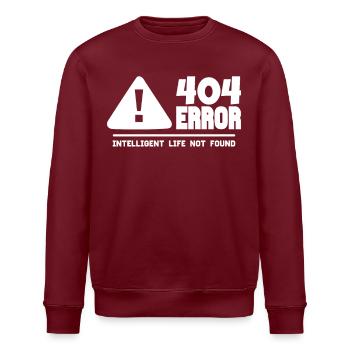 Computer and programmer geek. 404 Errors - Stanley/Stella ROLLER Unisex Organic Sweatshirt - burgundy - Front - Nik (191cm)