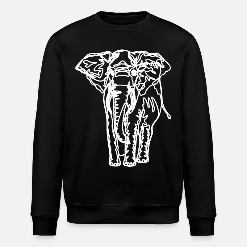 Drawing of an elephant - Stanley/Stella ROLLER Unisex Organic Sweatshirt - black