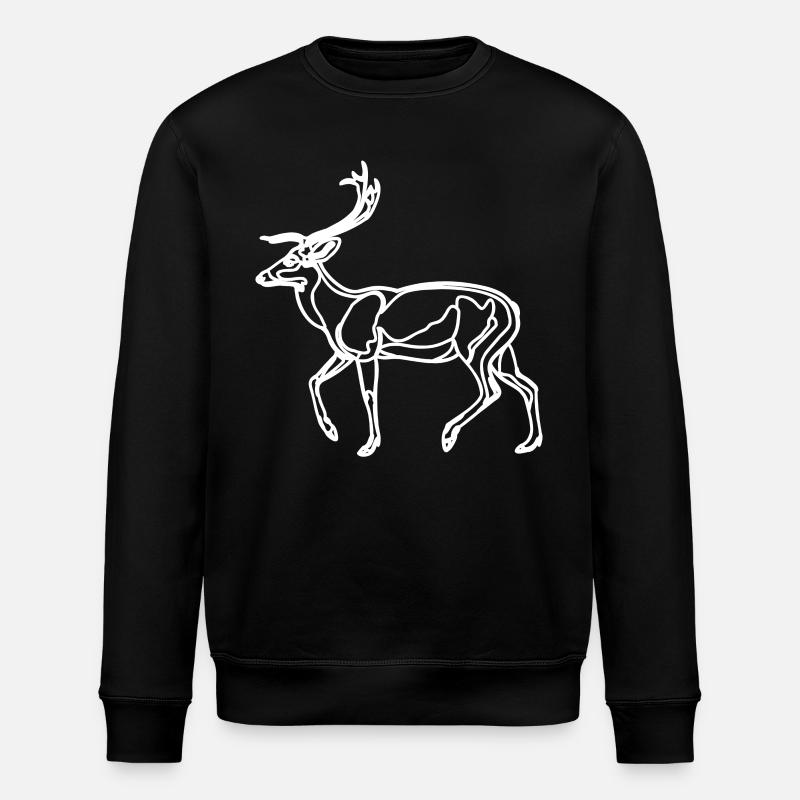Dessin du cerf - Sweat bio ROLLER Stanley/Stella Unisexe - noir
