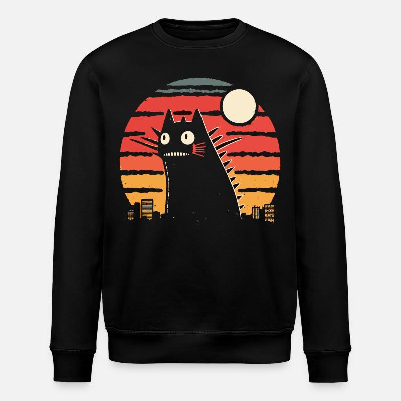 riesige Monsterkatzen Katze - Stanley/Stella Unisex Bio-Sweatshirt ROLLER - Schwarz