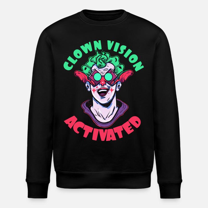 Clown view activated - Stanley/Stella ROLLER Unisex Organic Sweatshirt - black