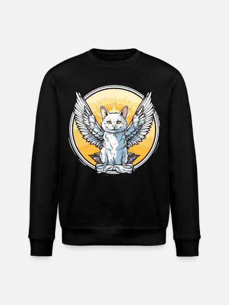 Cat with wings - Stanley/Stella ROLLER Unisex Organic Sweatshirt - black