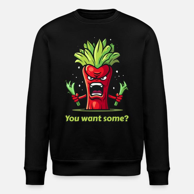 Angry red vegetables - Stanley/Stella ROLLER Unisex Organic Sweatshirt - black
