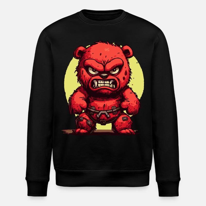 Angry Plush Bear Toy Bear - Stanley/Stella ROLLER Unisex Organic Sweatshirt - black