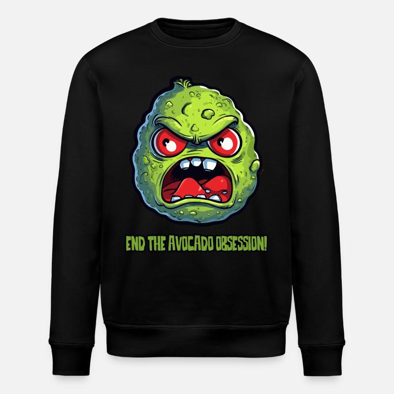 Beendet die Avocado-Besessenheit - Stanley/Stella Unisex Bio-Sweatshirt ROLLER - Schwarz