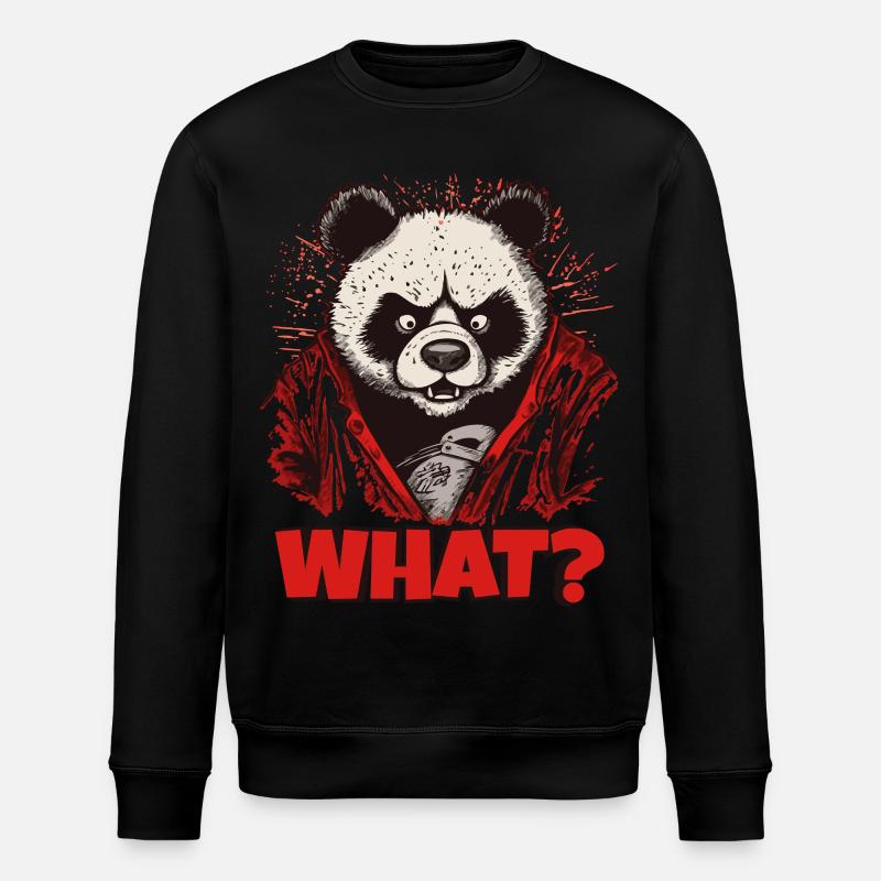 Wütender Pandabär - Stanley/Stella Unisex Bio-Sweatshirt ROLLER - Schwarz