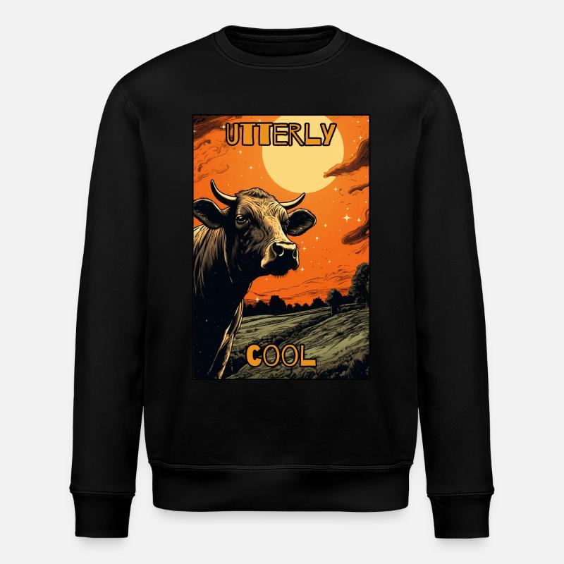 Absolut coole Kuh - Stanley/Stella Unisex Bio-Sweatshirt ROLLER - Schwarz