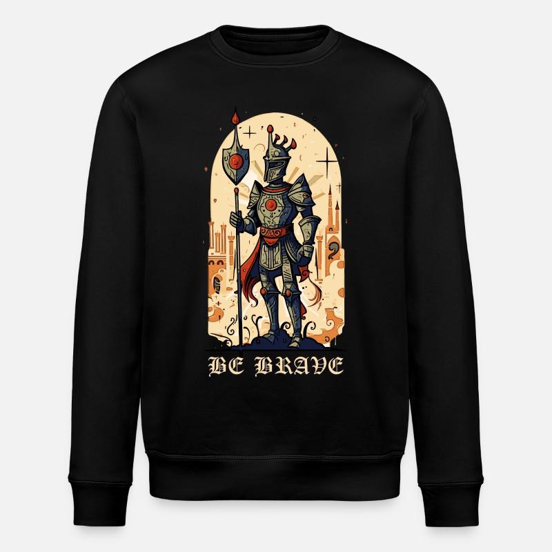 Be Brave – Medieval Knight - Stanley/Stella ROLLER Unisex Organic Sweatshirt - black