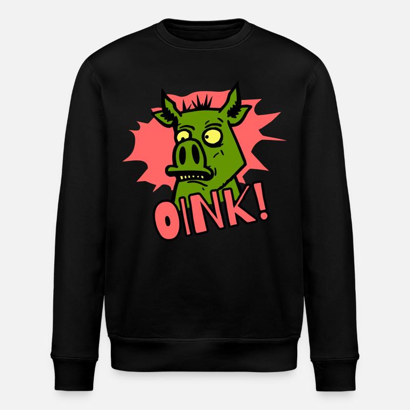 Grogner! Cochon de dessin animé - Sweat bio ROLLER Stanley/Stella Unisexe - noir