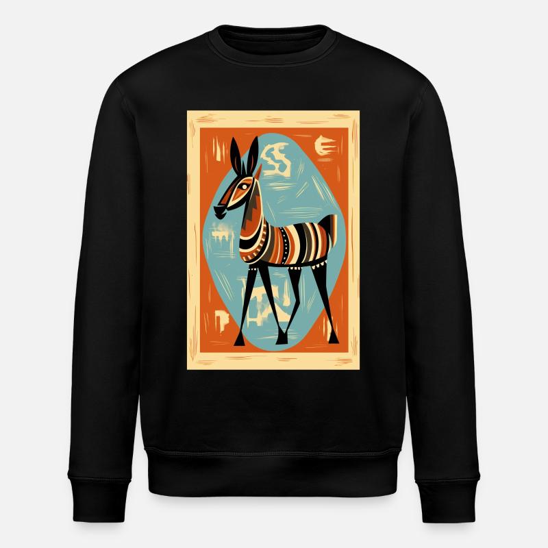 I love donkeys - Stanley/Stella ROLLER Unisex Organic Sweatshirt - black