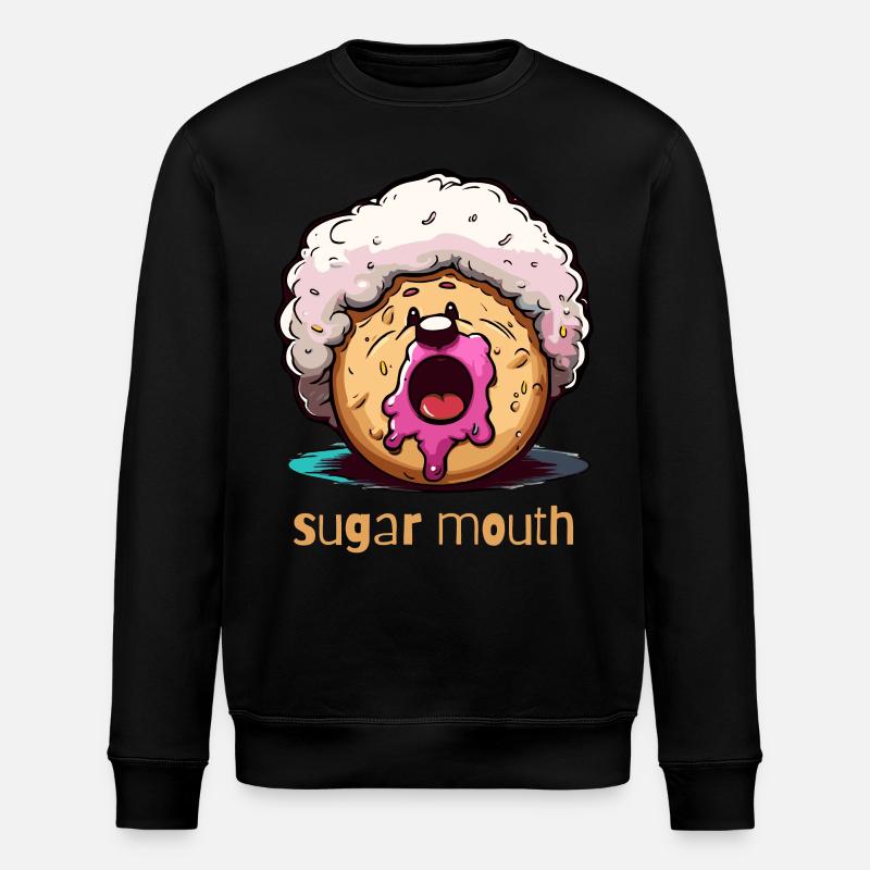 afro donut confiture sucre bouche - Sweat bio ROLLER Stanley/Stella Unisexe - noir