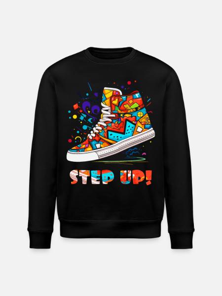 hjärtan, kärlek och sneakers, en färgglad sneaker - Ekologisk sweatshirt ROLLER unisex från Stanley/Stella - svart