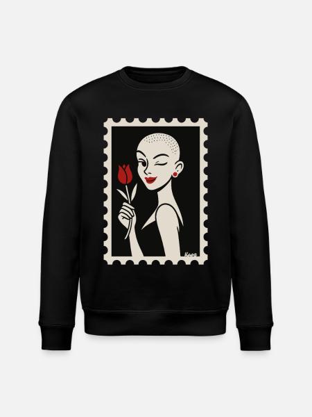 Buzzcut & Rose – a stamp flirt - Stanley/Stella ROLLER Unisex Organic Sweatshirt - black