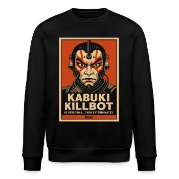 Kabuki Killbot – Theater trifft Sci-Fi - Stanley/Stella Unisex Bio-Sweatshirt ROLLER - Schwarz - Vorne - Nik (191cm)