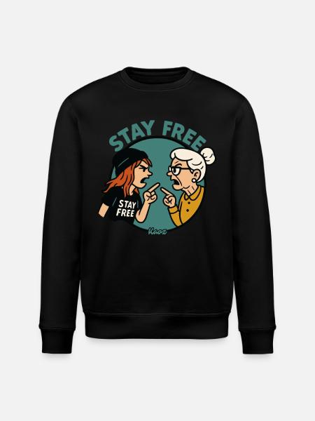 Stay Free: Generations in dispute - Stanley/Stella ROLLER Unisex Organic Sweatshirt - black
