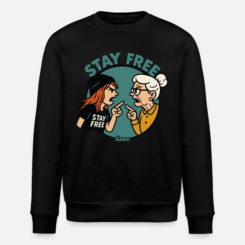 Stay Free: Generations in dispute - Stanley/Stella ROLLER Unisex Organic Sweatshirt - black