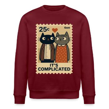 with a red heart - Stanley/Stella ROLLER Unisex Organic Sweatshirt - burgundy - Front - Nik (191cm)