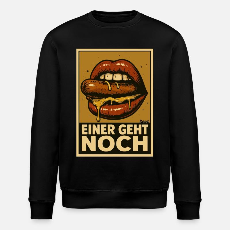Pølse med sauce og siger "One more goes" - Stanley/Stella økologisk unisex-sweatshirt ROLLER - sort