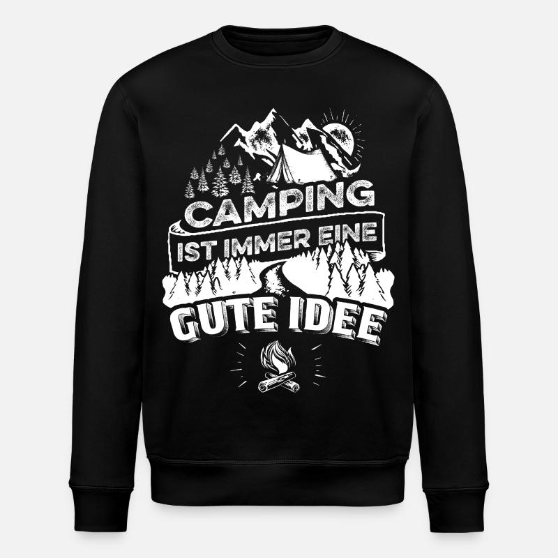 Camping eine gute Idee - Stanley/Stella Unisex Bio-Sweatshirt ROLLER - Schwarz