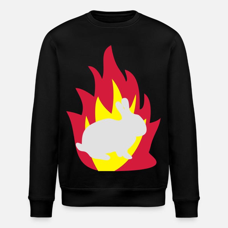 Rabbit in the fire - Stanley/Stella ROLLER Unisex Organic Sweatshirt - black