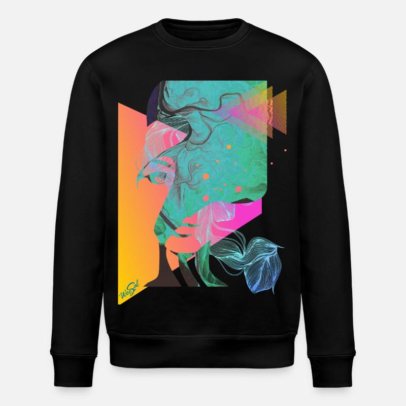 abstract face - Stanley/Stella ROLLER Unisex Organic Sweatshirt - black
