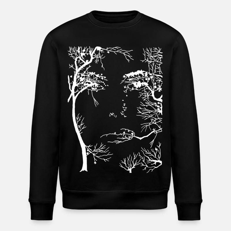 Gesicht des Waldes (weiß) - Stanley/Stella Unisex Bio-Sweatshirt ROLLER - Schwarz