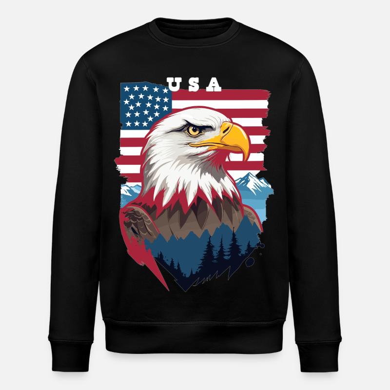 Bald eagle - Stanley/Stella ROLLER Unisex Organic Sweatshirt - black