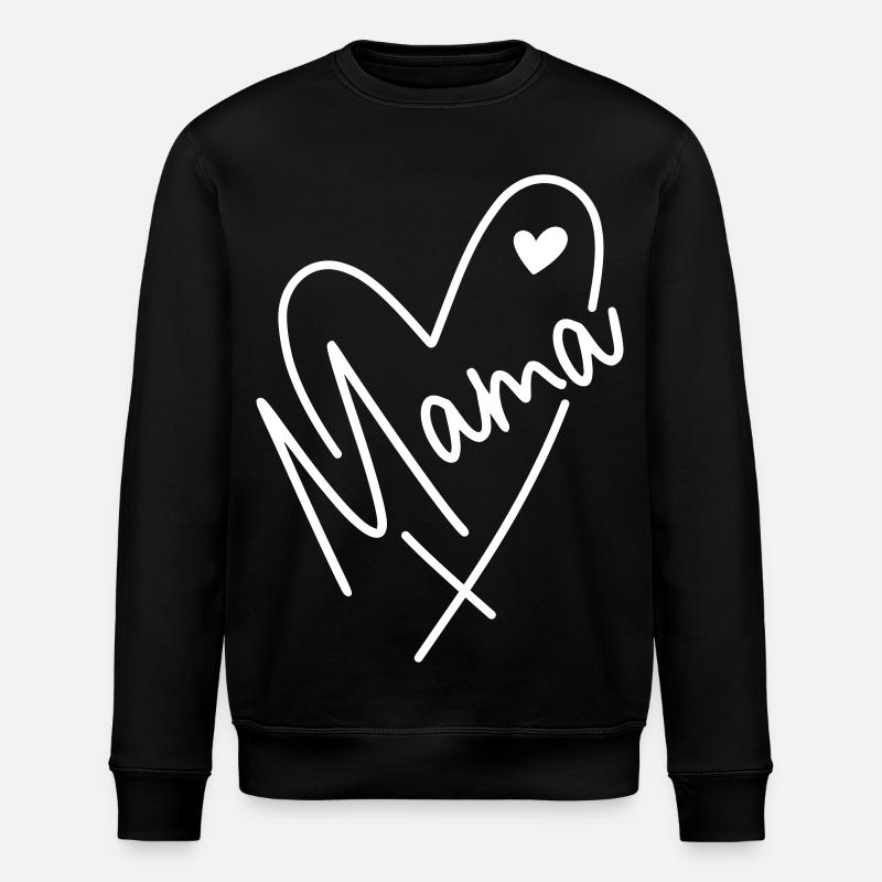 Mama Herz - Stanley/Stella Unisex Bio-Sweatshirt ROLLER - Schwarz