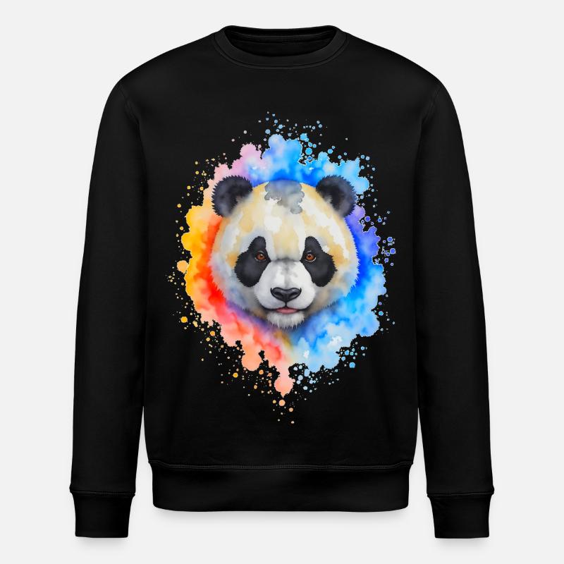 Éclaboussure de panda aquarelle - Sweat bio ROLLER Stanley/Stella Unisexe - noir