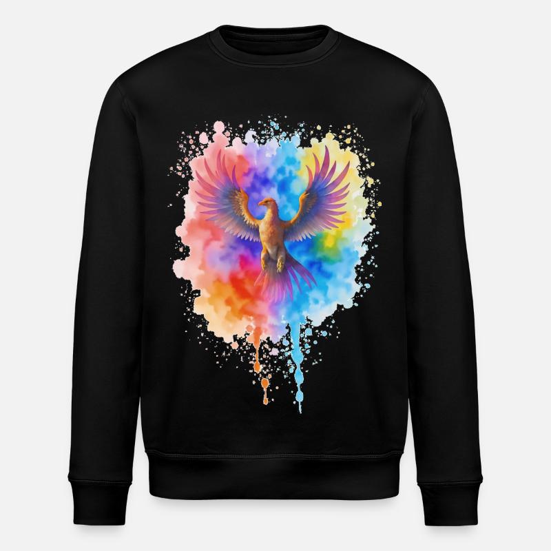 Rauschender Aquarell Phoenix - Stanley/Stella Unisex Bio-Sweatshirt ROLLER - Schwarz