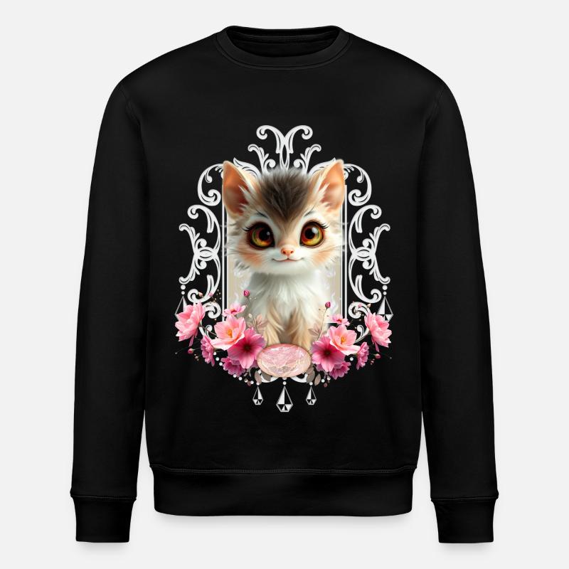 Chaton adorable et moelleux - Sweat bio ROLLER Stanley/Stella Unisexe - noir