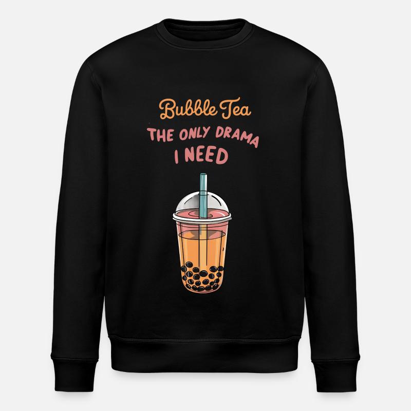 Bubble Tea Drama - Stanley/Stella ROLLER Unisex Organic Sweatshirt - black