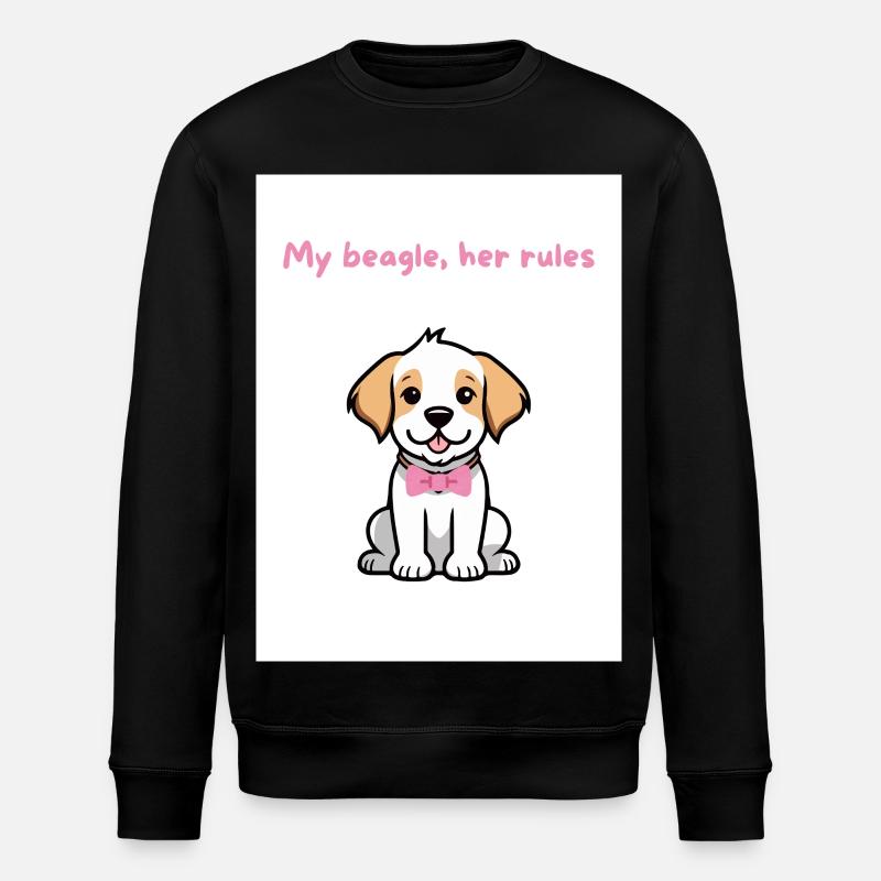 My beagle, her rules - Stanley/Stella ROLLER Unisex Organic Sweatshirt - black