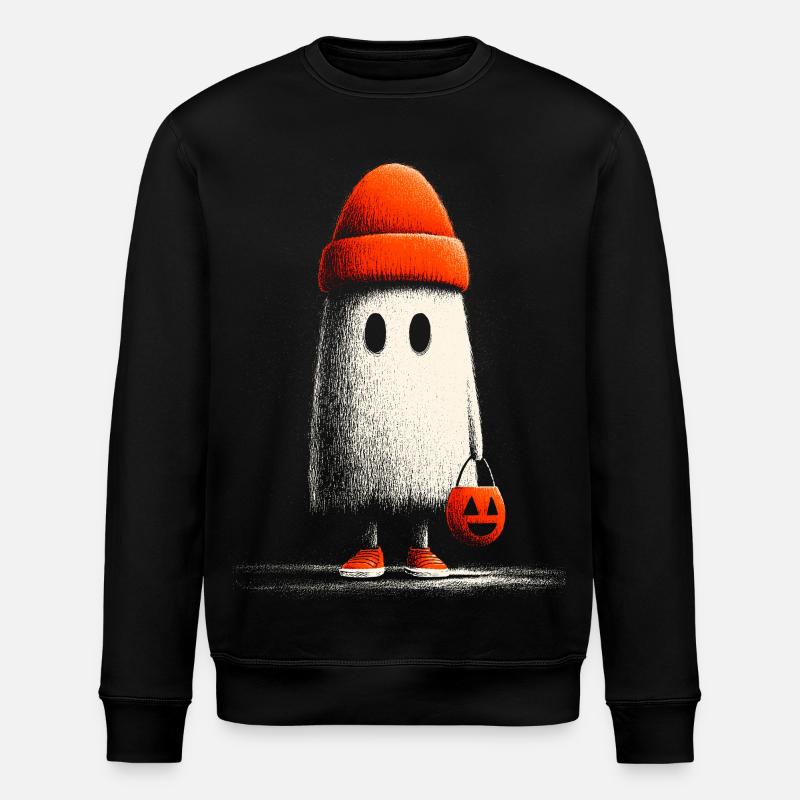 Beanie_Ghost - Stanley/Stella ROLLER Unisex Organic Sweatshirt - black