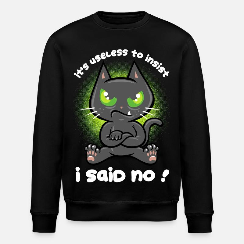 Störrische Katze - Stanley/Stella Unisex Bio-Sweatshirt ROLLER - Schwarz