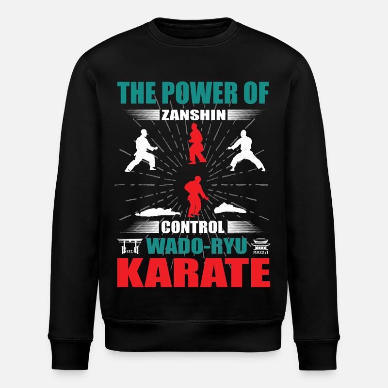 Wado-Ryu Karate Zanshin Design - Stanley/Stella ROLLER Unisex Organic Sweatshirt - black