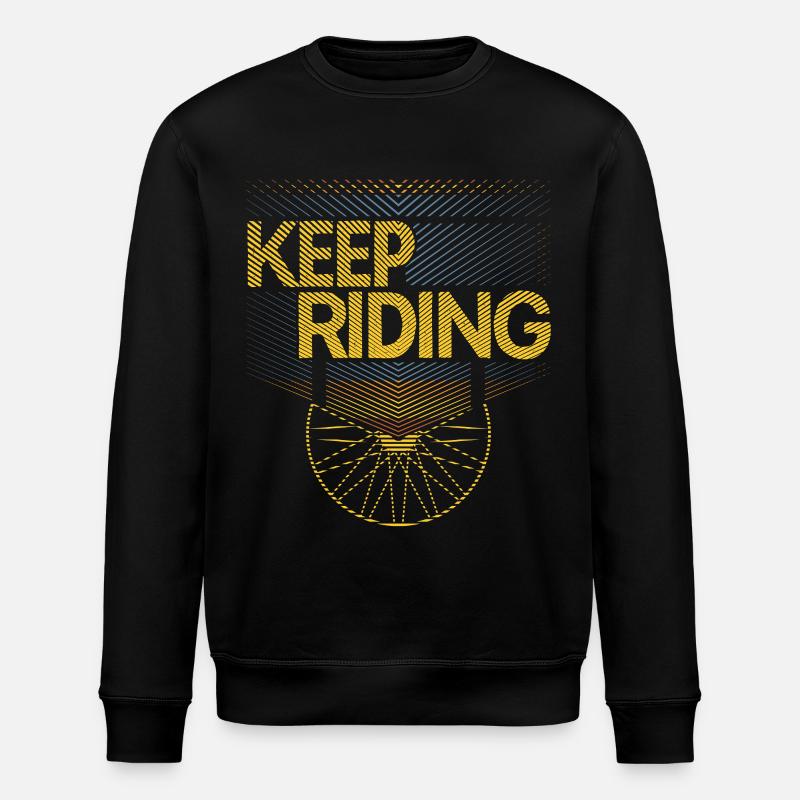 Keep Riding Cycling Pattern - Stanley/Stella ROLLER Unisex Organic Sweatshirt - black