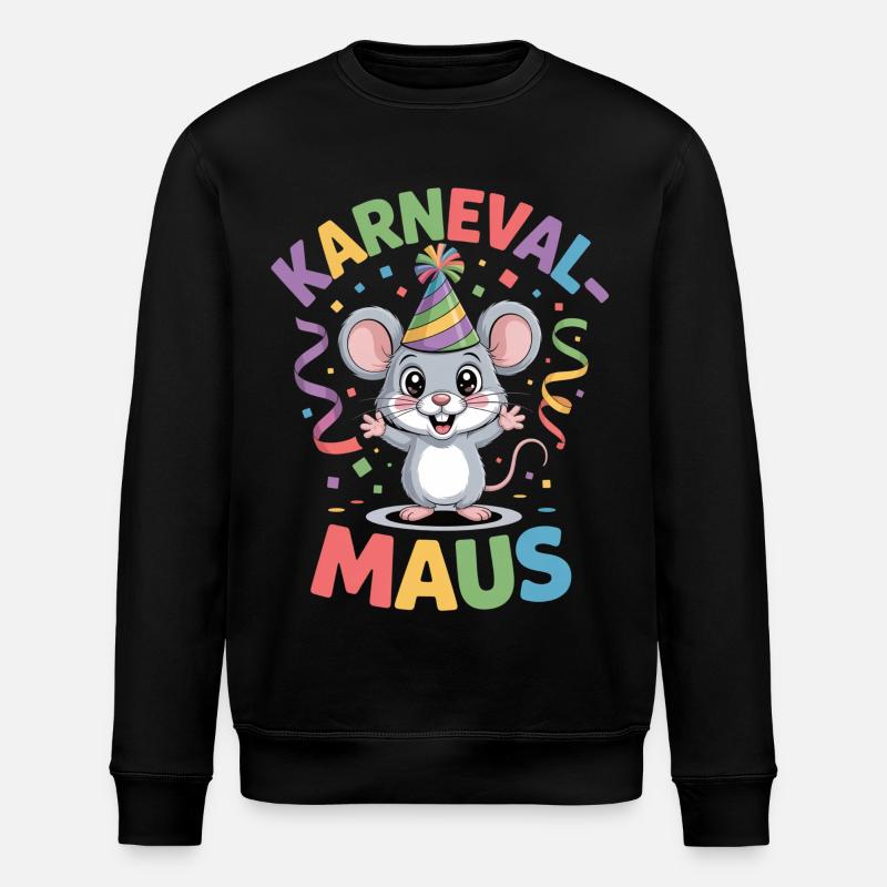 Karnevals Maus Fasching Kostüm - Stanley/Stella Unisex Bio-Sweatshirt ROLLER - Schwarz