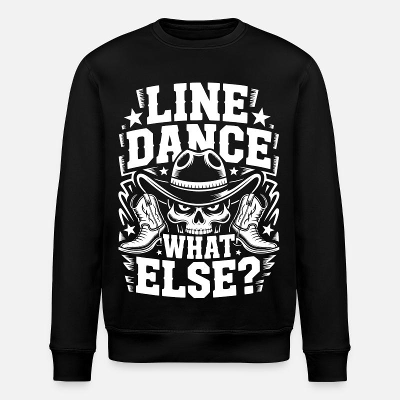 Line Dance Skull Cowboy Logo - Stanley/Stella ROLLER Unisex Organic Sweatshirt - black